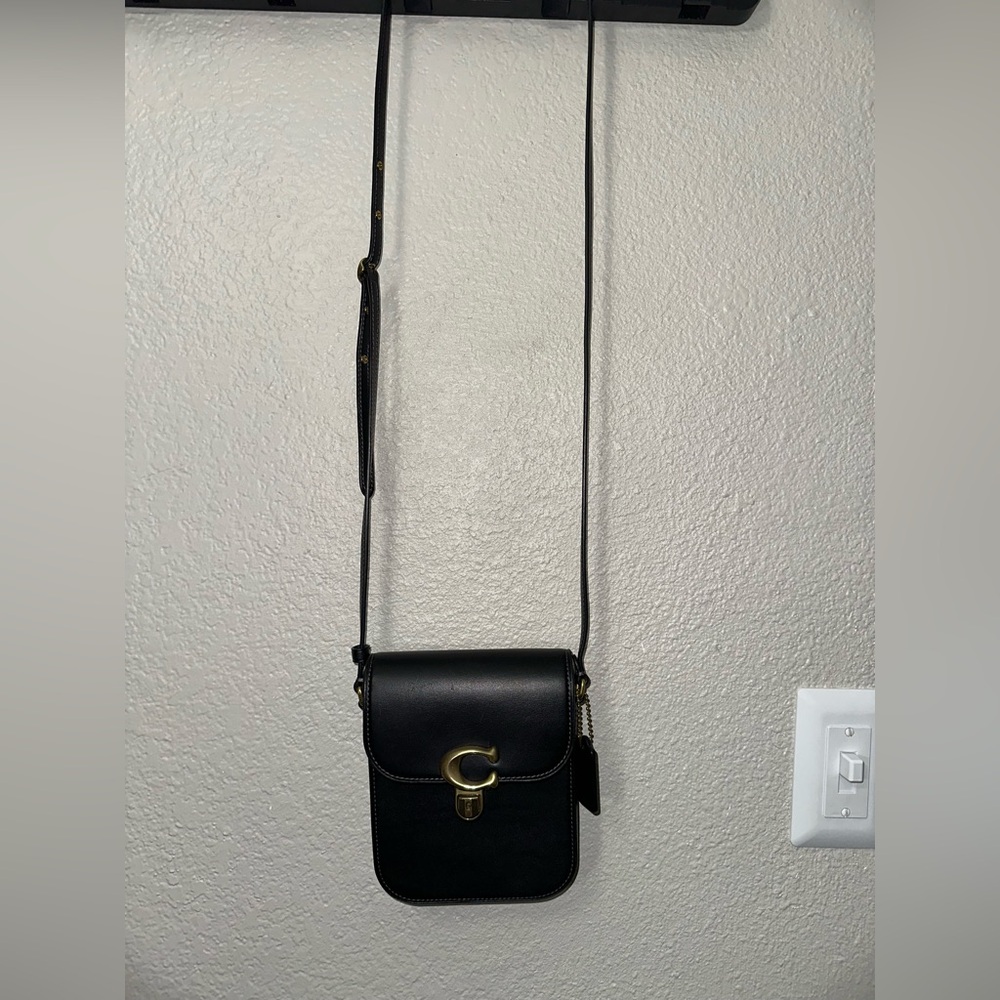 Coach Black Crossbody Bag with Gold Accents